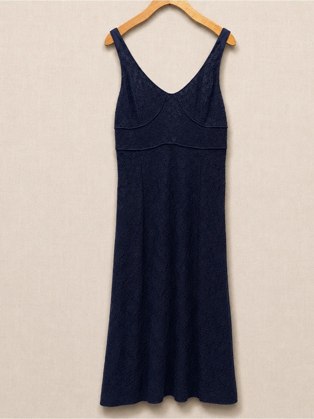 Babaton Marsden Lace Midi Dress Navy Blue Sleeveless Fit & Flare Size 4